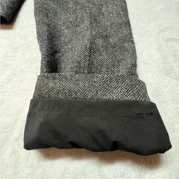 Babaton Pull On Dark Grey Herringbone Wool Blend Lined Ankle/Cropped Dress Pants - Picture 10 of 14